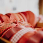 orange and white stripe textile