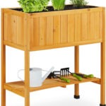 Relaxdays Hochbeet Holz, Pflanzbeet Auf Stelzen,