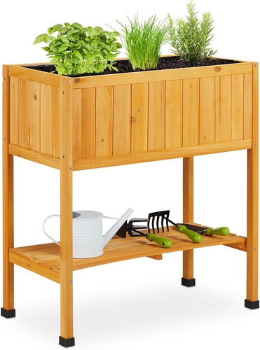 Relaxdays Hochbeet Holz, Pflanzbeet Auf Stelzen,