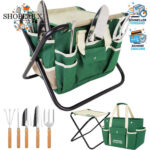 Gartenwerkzeug Hocker 7in1 mit 5-teiligem Edelstahl