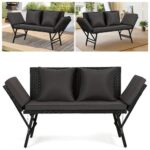 Gartenbank Gartensofa Liegefunktion Polyrattan Gartenmöbel Sitzmöbel