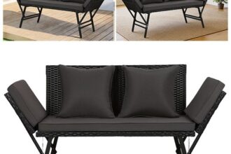 Gartenbank Gartensofa Liegefunktion Polyrattan Gartenmöbel Sitzmöbel