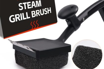 Grillbürste, 4in1 Grillbürste Gusseisen mit Edelstahlschaber,