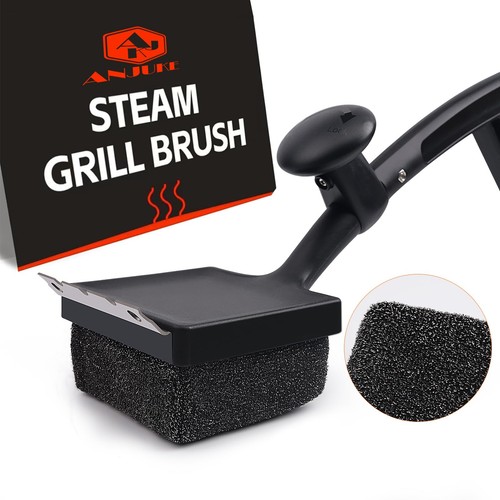 Grillbürste, 4in1 Grillbürste Gusseisen mit Edelstahlschaber,