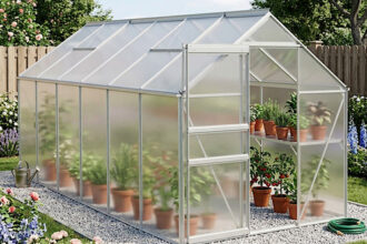 Aluminium Gewächshaus Treibhaus 370x190x195 cm Tomatenhaus