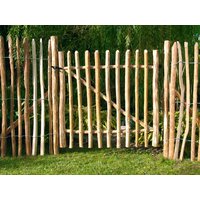 Staketenzaun Tor Gartentor Kastanienzaun Haselnuss 120x100 cmDieses hochwertige Staketenzaun Tor 120x100 cm ist die ideale Er