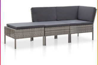 Gartenmöbel 3-TLG. Lounge Sofa Garnitur Poly