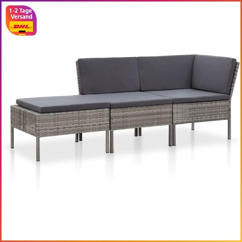Gartenmöbel 3-TLG. Lounge Sofa Garnitur Poly