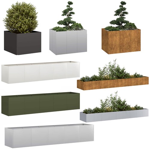 Pflanzkübel Hochbeet Pflanzkasten Blumenkasten Gemüsebeet Kaltgewalzter