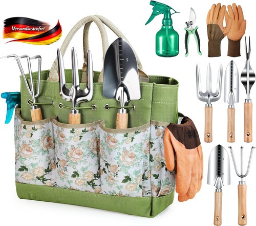 Gartenwerkzeug Set 9-tlg Rostfrei ergonomisch mit