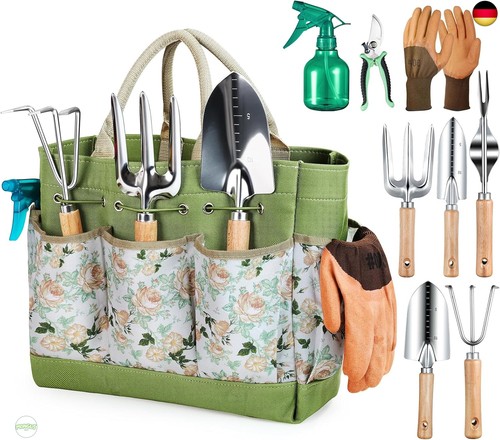 Grenebo Gartenwerkzeug Set,9 Stück Garten Werkzeug
