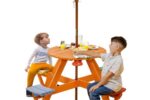 Kinder Picknicktisch Kinderstuhl Set Holz Sonnenschirm