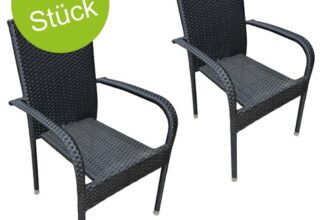 8x Stuhl Gartenstuhl Polyrattan Gartensessel Terrasse