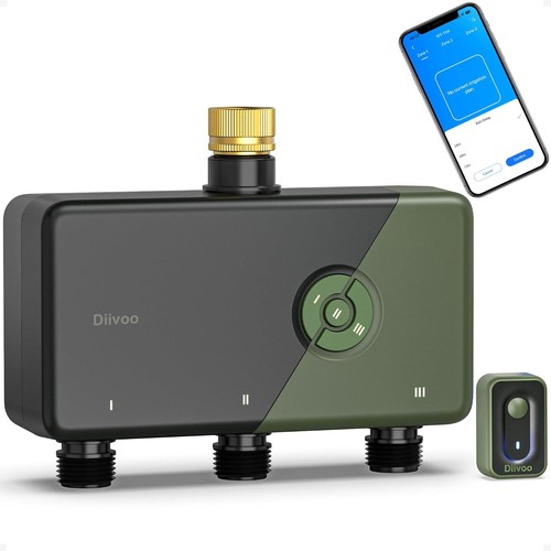 Diivoo WLAN Bewässerungscomputer 3 Ausgänge Smart