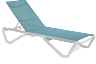 Papatya Wave Sonnenliege weiß 01, Material türkisblau 5347