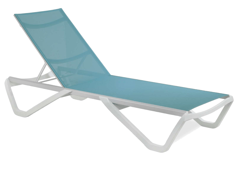 Papatya Wave Sonnenliege weiß 01, Material türkisblau 5347
