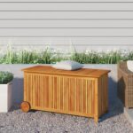 Gartentruhe Rollen Auflagenbox Werkzeugkiste Kissenbox Massivholz
