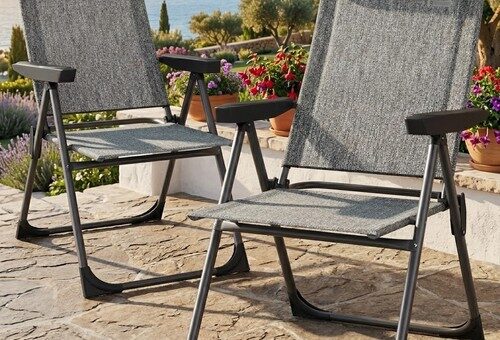 Casaria Polyrattan Gartensessel Set Klappstuhl Hochlehner