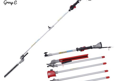 4IN1 Benzin Motorsense Hochentaster Heckenschere Kettensäge
