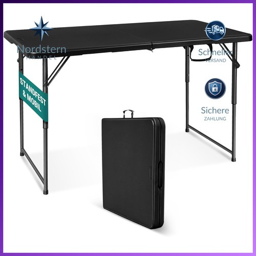 Klapptisch 120 cm Tragbar Höhenverstellbar Faltbar