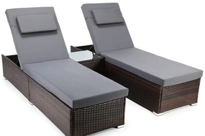 OYAJIA Gartensessel, 3er Set, Polyrattan Lounge