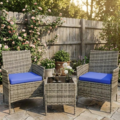 3 Teiliges Gartensessel Gartenstuhl Terrassenstuhl Ratta