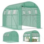 Gewächshaus 3x2x2m mit Stahlrahmen PE-Folie Fenster