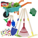 Kinder Gartenwerkzeugset, 70CM Schubkarre Mit 70CM