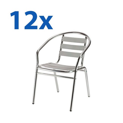 12 X Alu Gartenstuhl Gartenmöbel Stapelstuhl